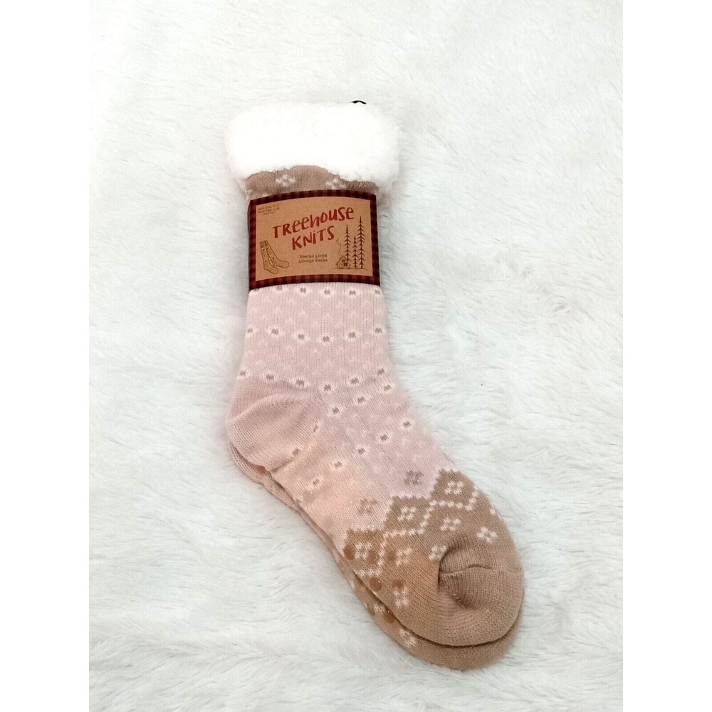 Treehouse Knits Sherpa lined lounge socks (Shoe Size 4-10 / Sock Size 9-11) -NEW - Picture 5 of 6